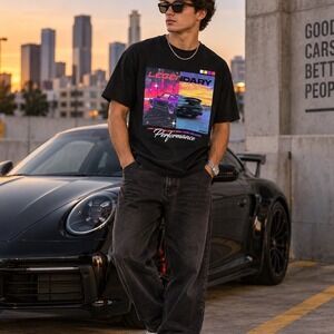 Popular Poison Mens Legendary Performance Car Graphic T-Shirt Black XL